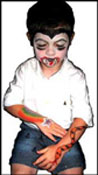 Vampire facepainting for boy's birthday party entertainment nyc
