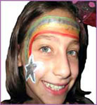 Rainbow star facepainting for childrens party entertainment nyc