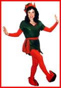 Childrens entertainer Daisy Doodle dressed as an elf for a Christmas kids party in new york.