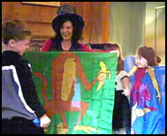 Children participating in kids birthday party magic entertainment in ny