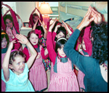 Girls do YMCA dance at birthday party in Bronx nyc