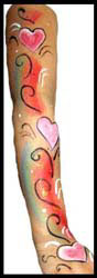 Body painting on arms popular with girls at parties in New York City