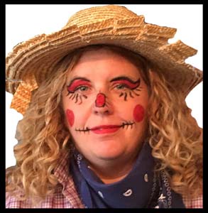 This lady requested a scarecrow face painting to match her halloween party costume in Bronx NY