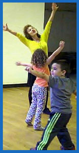 Emma Wiggles character dances with children at Wiggles birthday parties New York City
