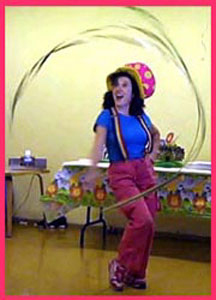 Daisy Doodle's opening number with streamer wand for toddler birthday party Brooklyn NYC