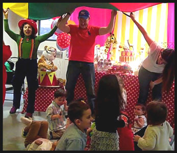 Parachute play is popular toddler party entertainment in Long Island NY